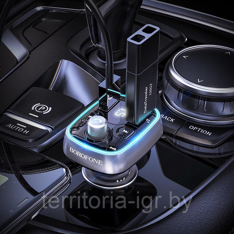 FM-трансмиттер Bluetooth BC32 черный Borofone - фото 3 - id-p153819238