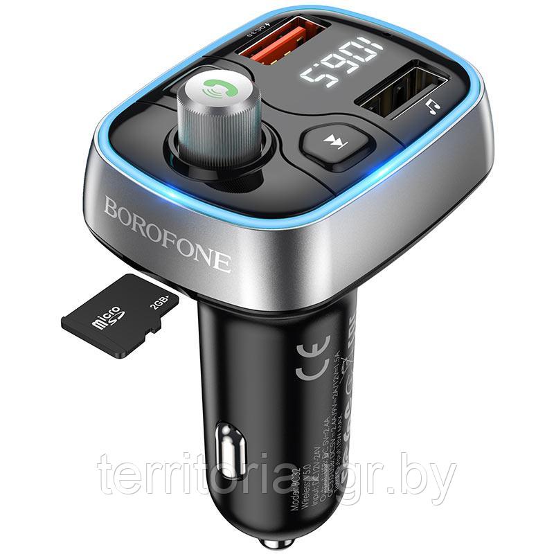 FM-трансмиттер Bluetooth BC32 черный Borofone - фото 6 - id-p153819238