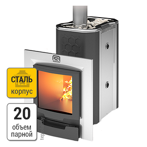 Теплодар Сибирь 20ЛРК Панорама (2.0) печь банная стальная (без двери)