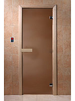 Двери DoorWood, 700х1800, бронза матовая (стекло 6 мм, коробка осина)
