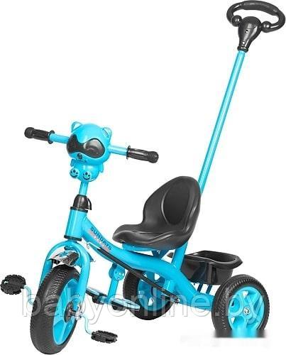 Детский велосипед трехколесный с ручкой Sundays SJ-SS-28 цвет синий - фото 1 - id-p153832148