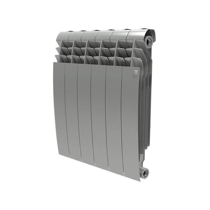 Биметаллический радиатор Royal Thermo BiLiner 500 Silver Satin серебристый (1 секция) - фото 1 - id-p153837203