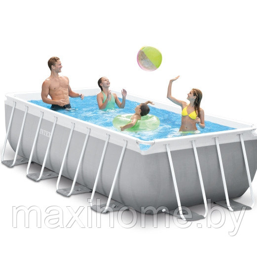 26784 Каркасный бассейн INTEX PRISM FRAME RECTANGULAR POOL 300Х175Х80СМ , ФИЛЬТР-НАСОС, ЛЕСТНИЦА