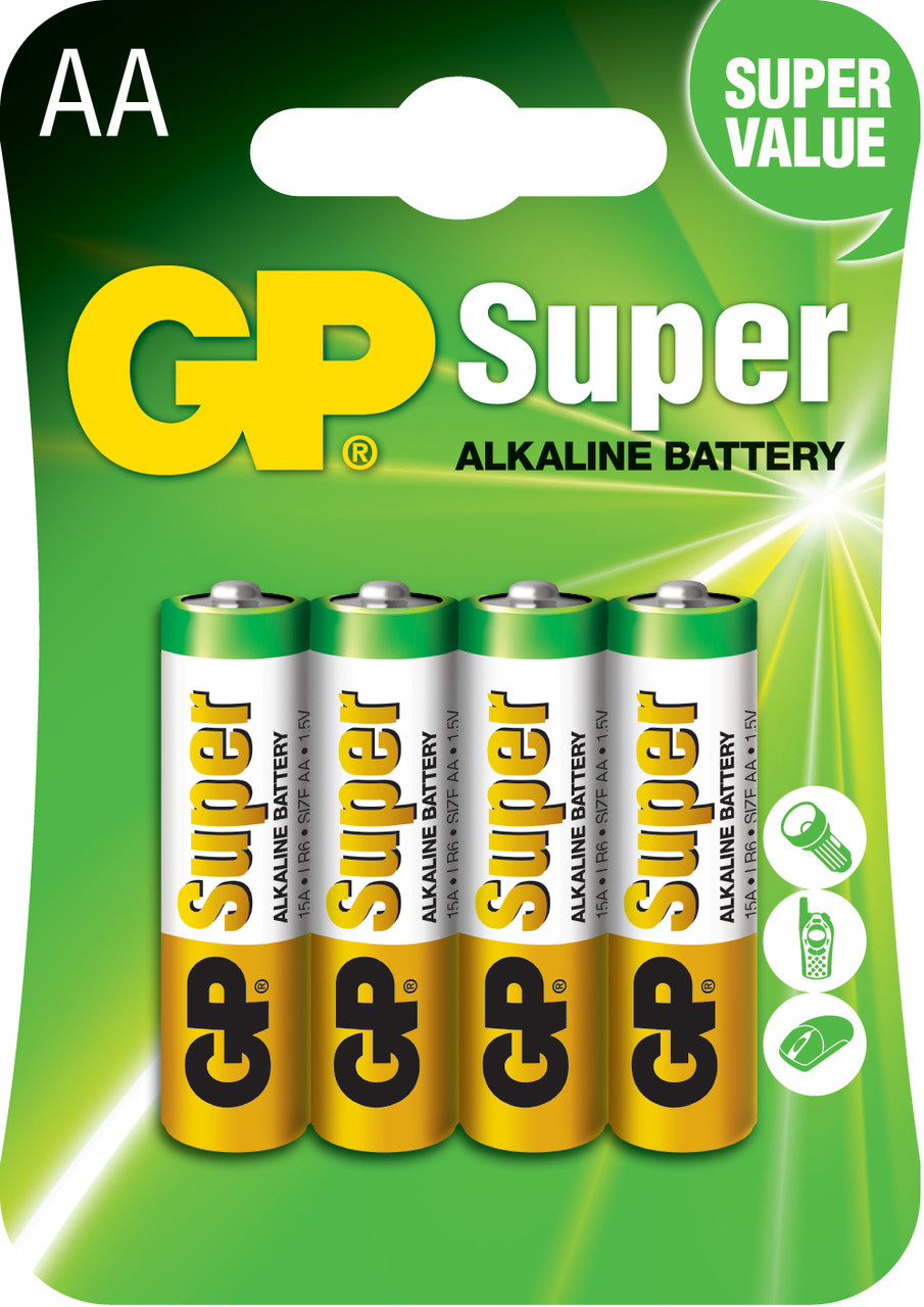 Батарейки GP Super LR6/15A 4BP (4 шт./упаковка)