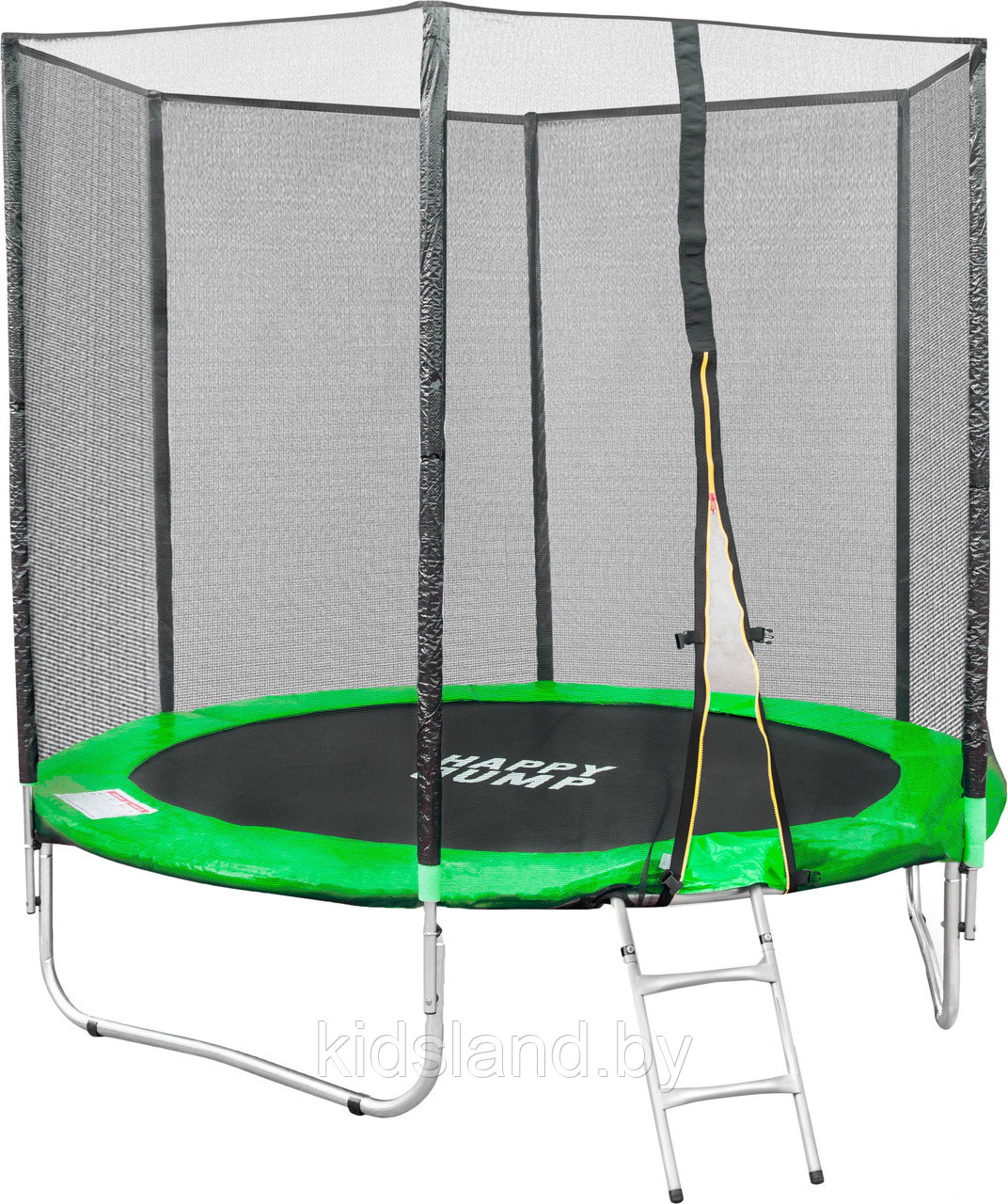 Батут Happy Jump 8ft PRO (252см) с внешней сеткой и лестницей - фото 1 - id-p153876260