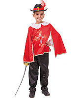 Детский карнавальный костюм Мушкетер красный Пуговка 2030 к-18