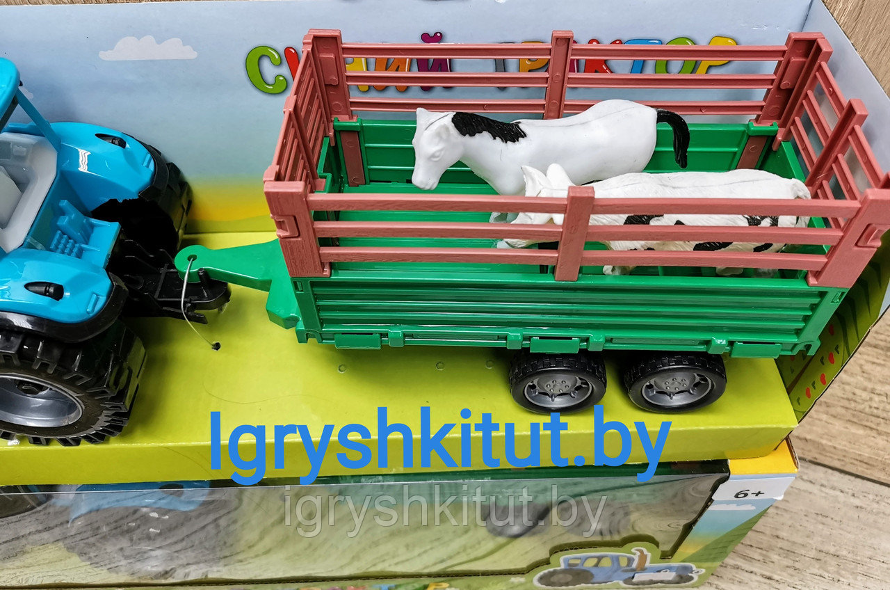 Игрушка трактор "синий трактор" с прицепом, арт. 0488-316Q - фото 4 - id-p124374786