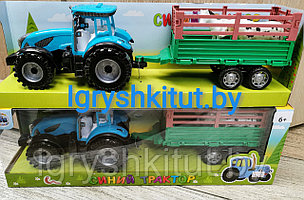 Игрушка трактор "синий трактор" с прицепом, арт. 0488-316Q