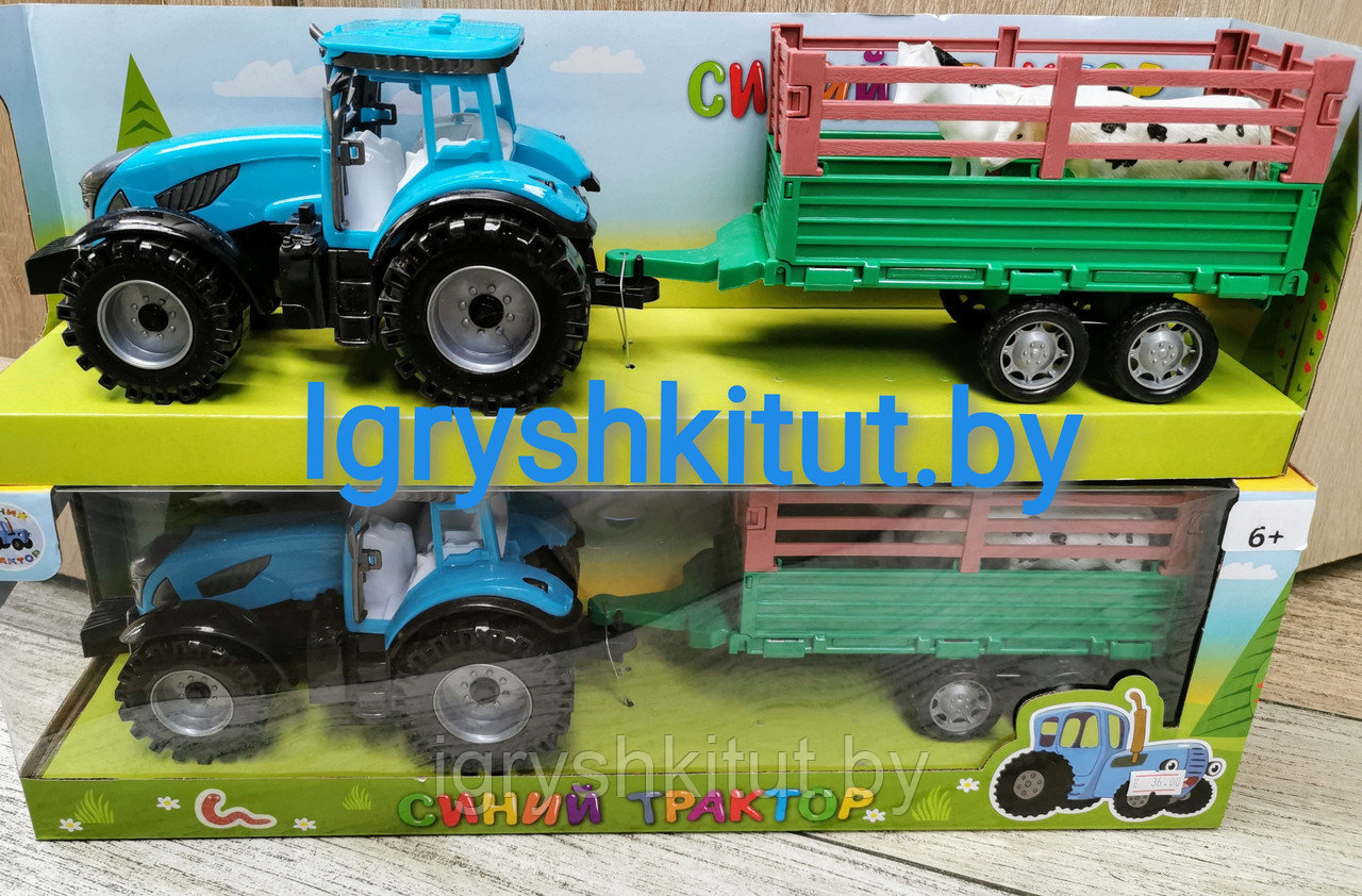 Игрушка трактор "синий трактор" с прицепом, арт. 0488-316Q - фото 1 - id-p124374786