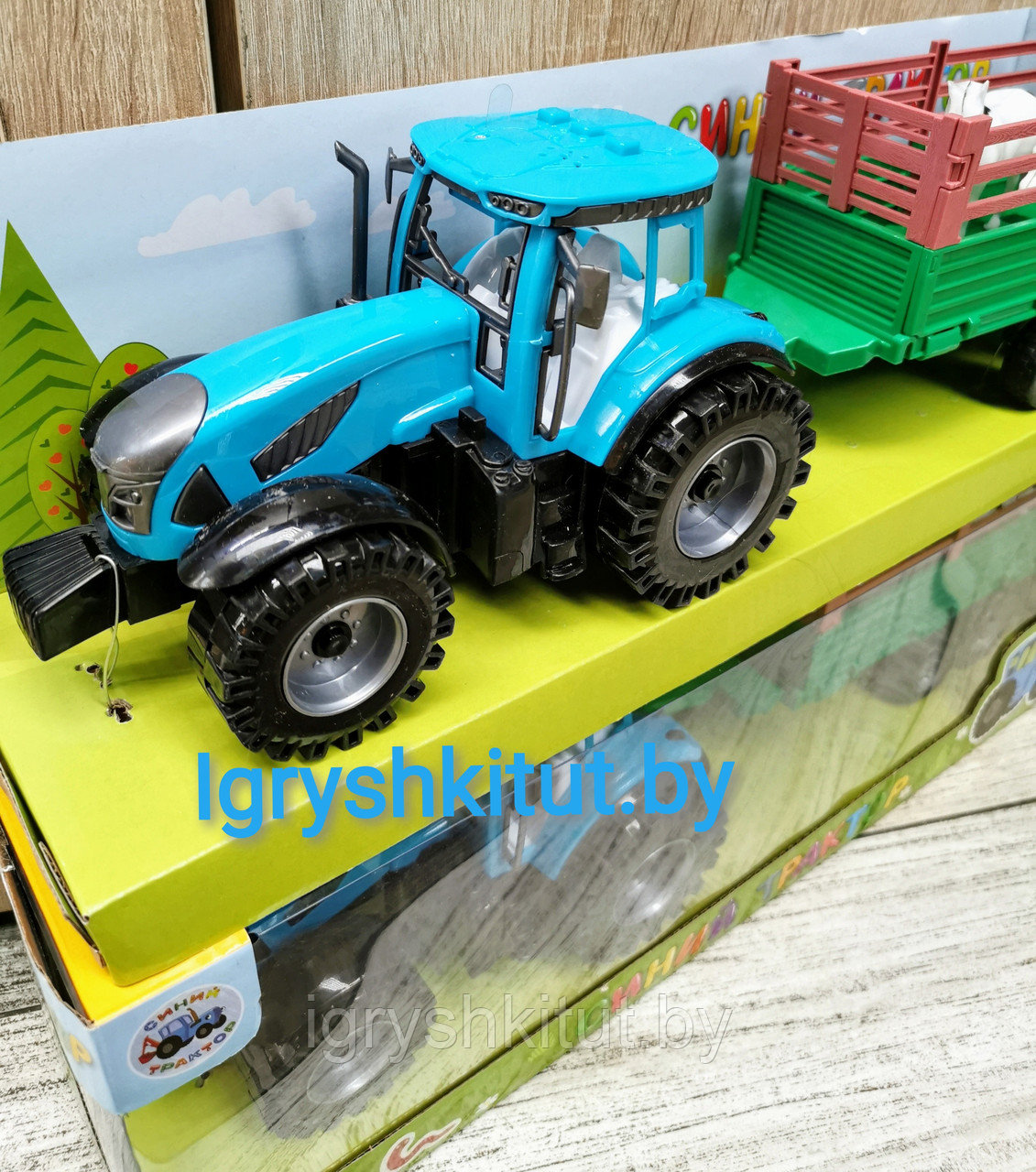 Игрушка трактор "синий трактор" с прицепом, арт. 0488-316Q - фото 5 - id-p124374786
