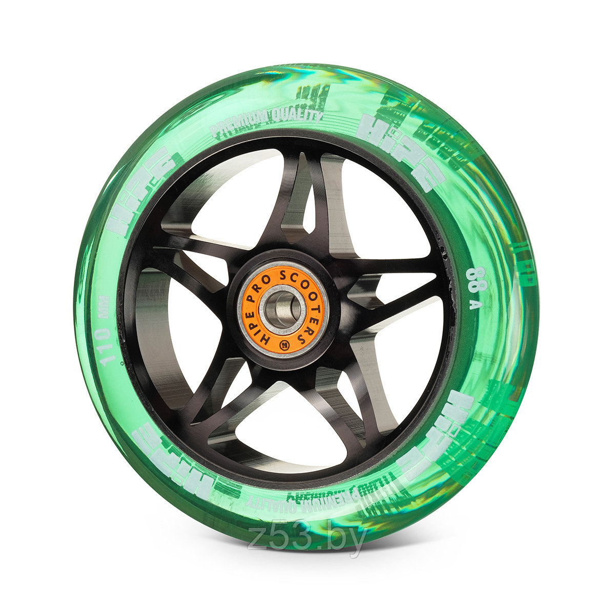 Колесо HIPE Star 110mm black/transparent green