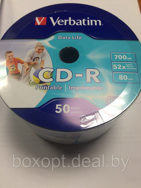 Диск CD-R 700Mb Verbatim Printable 52x по 50 шт. в пленке - фото 1 - id-p153939437