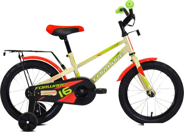 Детский велосипед Forward Meteor 16 2021 (бежевый/салатовый), фото 2