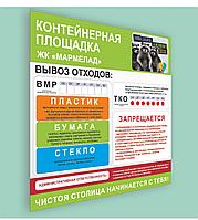 Вывеска "Контейнерная площадка" для раздельного сбора отходов ПВХ 4 мм, р-р 100*100 см