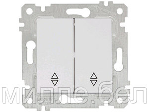 Выключатель проходной 2-клав. (скрытый, без рамки, пруж. зажим) белый, RITA, MUTLUSAN (10 A, 250 V, IP 20)