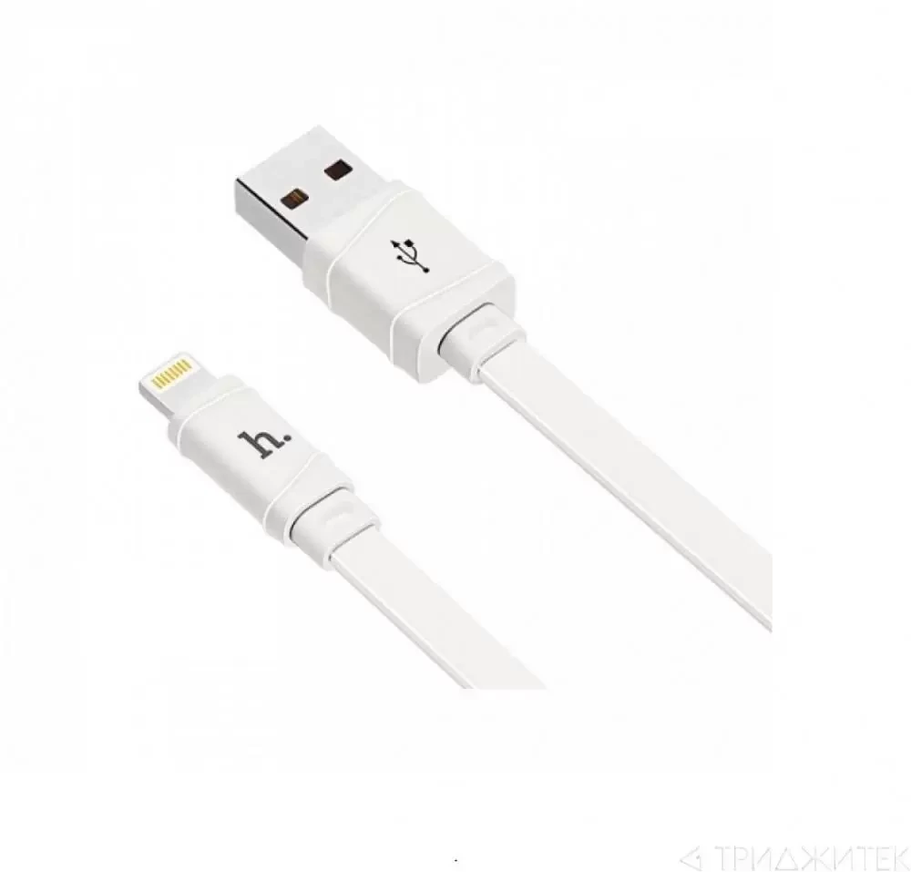 Кабель USB Lightning (iPhone) Hoco X5, плоский, белый