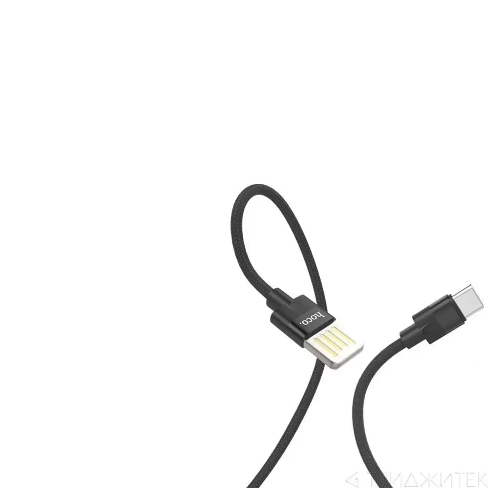Кабель USB Type-C Hoco U55, оплетка нейлон, черный
