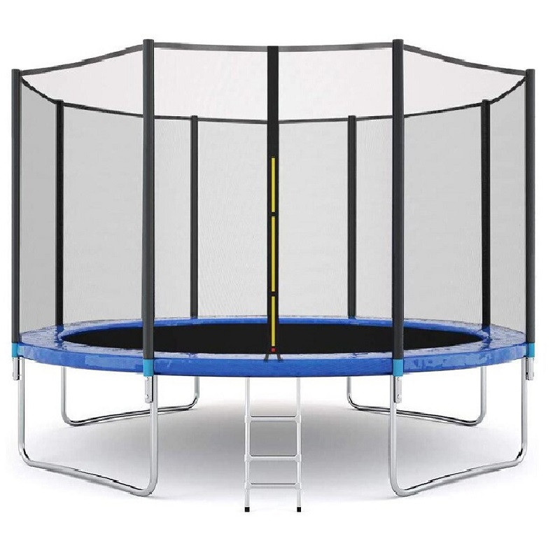 Батут Atlas Sport 435 см (14ft) Basic BLUE с внешней сеткой и лестницей