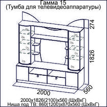 Тумба для телевидеоаппаратуры Гамма 15 фабрика SV-мебель, фото 3