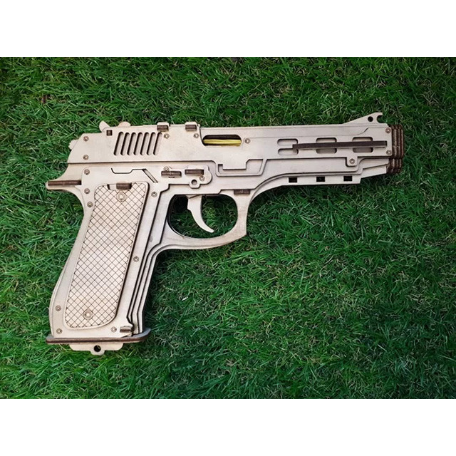Игрушка пистолет резинкострел деревянный - фото 1 - id-p154026776