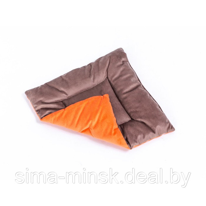 Подушка на стул квадратная 45х45см, высота 5см, велюр коричневый, оранжевый, синт. волокно - фото 4 - id-p154041215