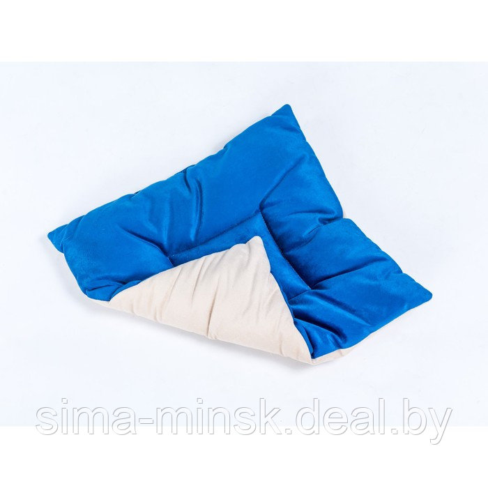 Подушка на стул квадратная 45х45см, высота 5см, велюр синий, серый, синтет. волокно - фото 2 - id-p154041216