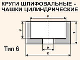 Чашка шлифовальная  6  100 х 50 х 20 25А 60 K-L 7 V 35 м/с цилиндрическая (керамика, Луга), фото 4