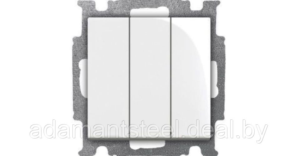 Basic 55 - Выключатель трехклавишный (белый) - фото 1 - id-p138599770