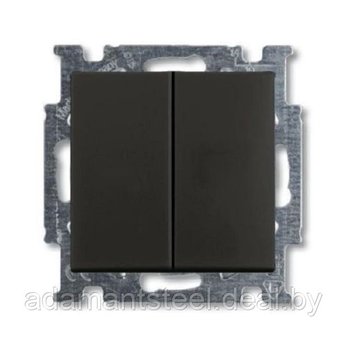 Basic 55 - Выключатель двухклавишный (шато-черный) - фото 1 - id-p138599778