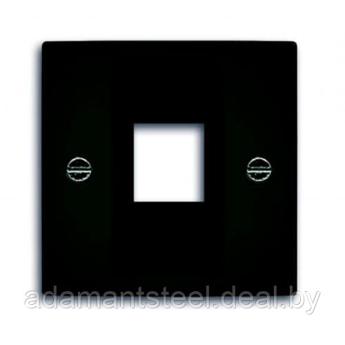 Basic 55 - Лицевая панель с суппортом для 1-го разьема Modular Jack (шато-черный) - фото 1 - id-p138599932