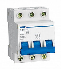 CHINT DZ47-60 3P 6A, 4,5кA, тип C Автоматический выключатель