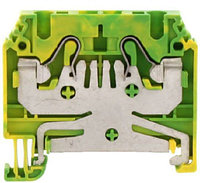 Клемма пружинная FSL 2,5/2A GNYE на 2 присоед., зеленая, с защ. проводом