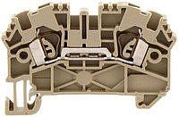 Клемма проходная пружинная ZRK 2,5/2A, на 2 присоед., бежевая