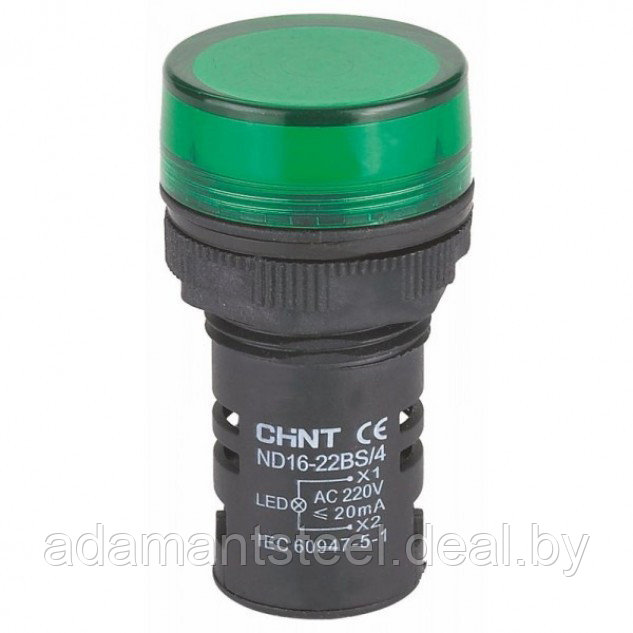 Индикатор ND16-22DS/4 зеленый АС 400В (CHINT) - фото 1 - id-p138600712