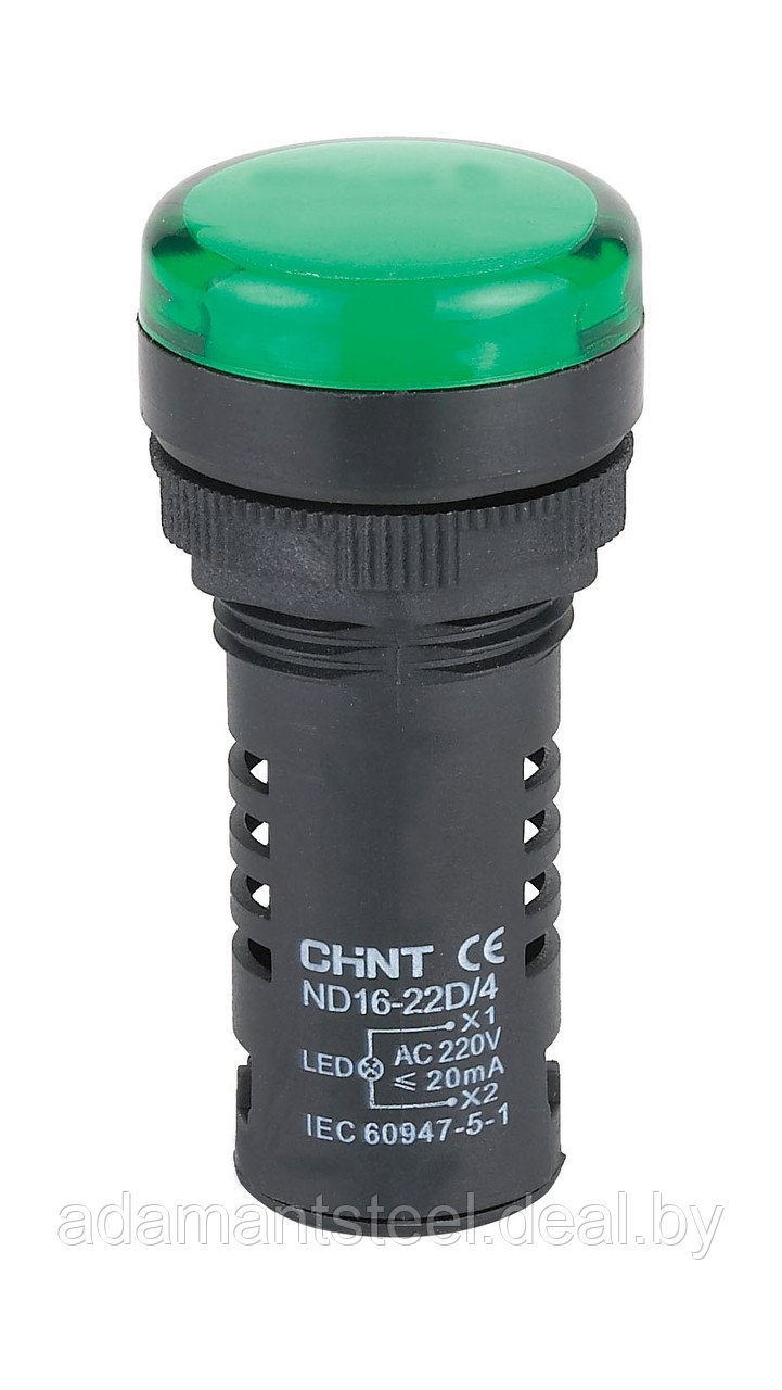 Индикатор ND16-22D/2  зеленый AC/DC230В  (CHINT)
