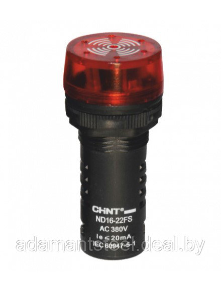 Сигнализатор звуковой ND16-22F Φ22 мм красный АС/DC24В (CHINT) - фото 1 - id-p138600725