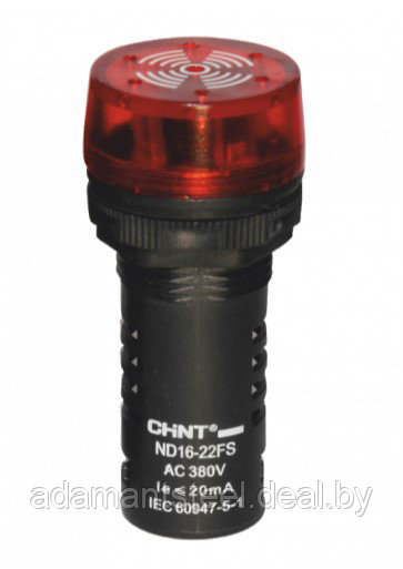 Сигнализатор звуковой ND16-22FS Φ22 мм красный LED АС/DC24В (CHINT) - фото 1 - id-p138600726