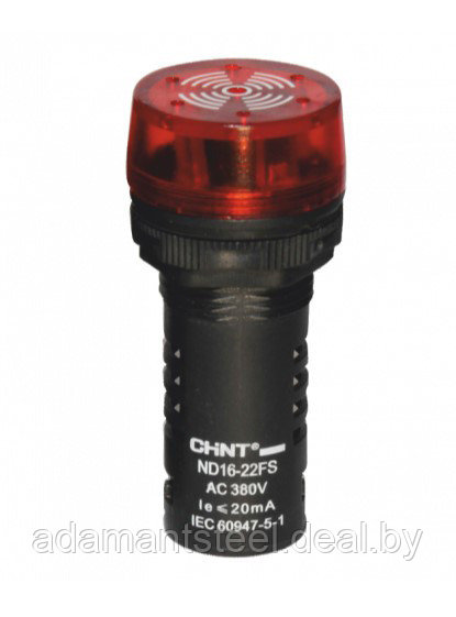Сигнализатор звуковой ND16-22LC Φ22 мм красный LED АС/DC24В (CHINT) - фото 1 - id-p138600729