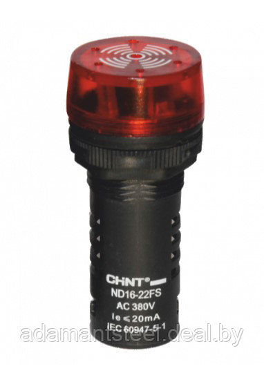 Сигнализатор звуковой ND16-22LC Φ22 мм красный LED АС220В (CHINT) - фото 1 - id-p138600730