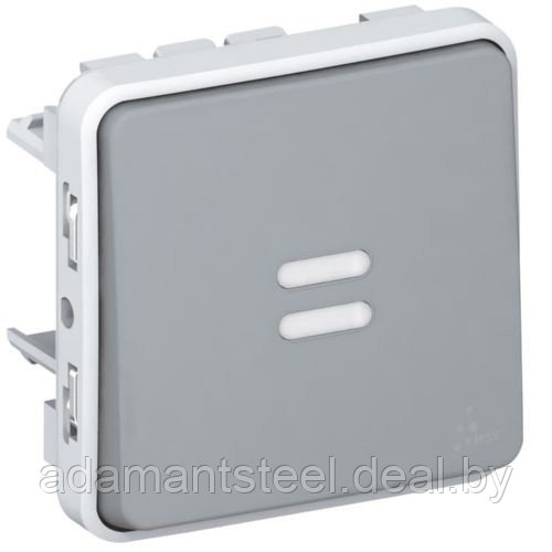 PLEXO - Выключатель/переключатель на два направления подсветкой IP 55 (серый) - фото 1 - id-p138605551