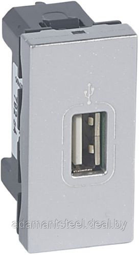 Mosaic - Розетка USB для зарядки двойная, винтовое соединение, 2М (антрацит) - фото 1 - id-p138605722