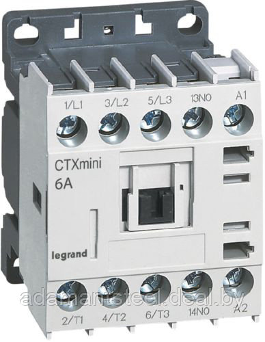 Контактор CTX3 Мини 3P 6A (AC-3), Uк=230VAC, 1NO всп.контакт - фото 1 - id-p138606627