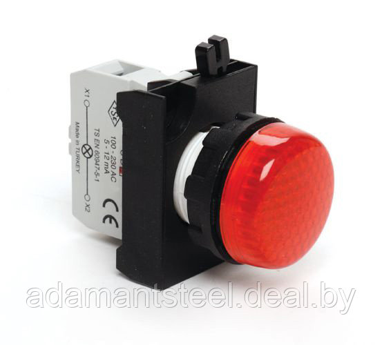 Арматура сигнальная красная со светодиодом 12-30 В AC/DC - фото 1 - id-p138603094