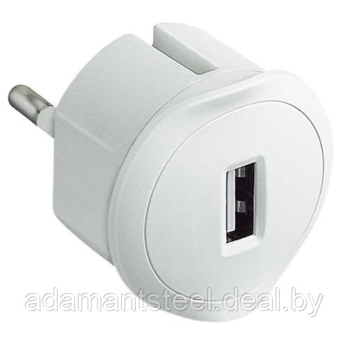 Элиум - Компактное зарядное устройство USB-230В, 1.5А, 5 Вт (белый) - фото 1 - id-p138604963