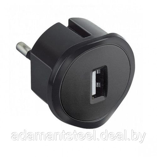 Элиум - Компактное зарядное устройство USB-230В, 1,5А, 5 Вт (чёрный) - фото 1 - id-p138604964