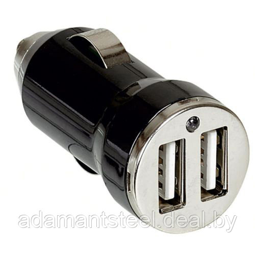 Элиум - Зарядное устройство автомобильное 2хUSB, 2.1A, 12Вт (чёрный) - фото 1 - id-p138604965