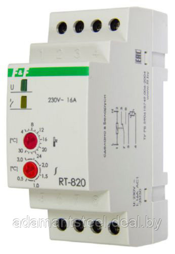 Регулятор температуры RT-820, диапазон температур от +4 до +30° С, выносной датчик - фото 1 - id-p138610003