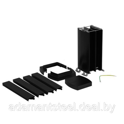 Snap-On мини-колонна алюминиевая с крышкой из пластика 4 секции, высота 0,3м, цвет черный
