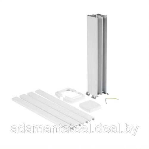 Snap-On мини-колонна алюминиевая с крышкой из пластика 4 секции, высота 0,68м, цвет белый