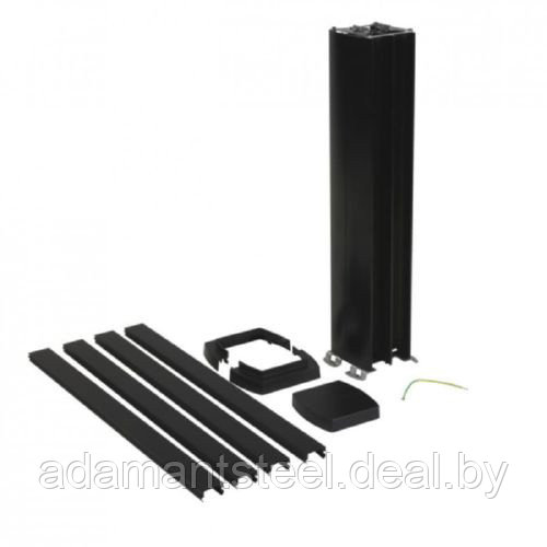 Snap-On мини-колонна алюминиевая с крышкой из пластика 4 секции, высота 0,68м, цвет черный - фото 1 - id-p138607098